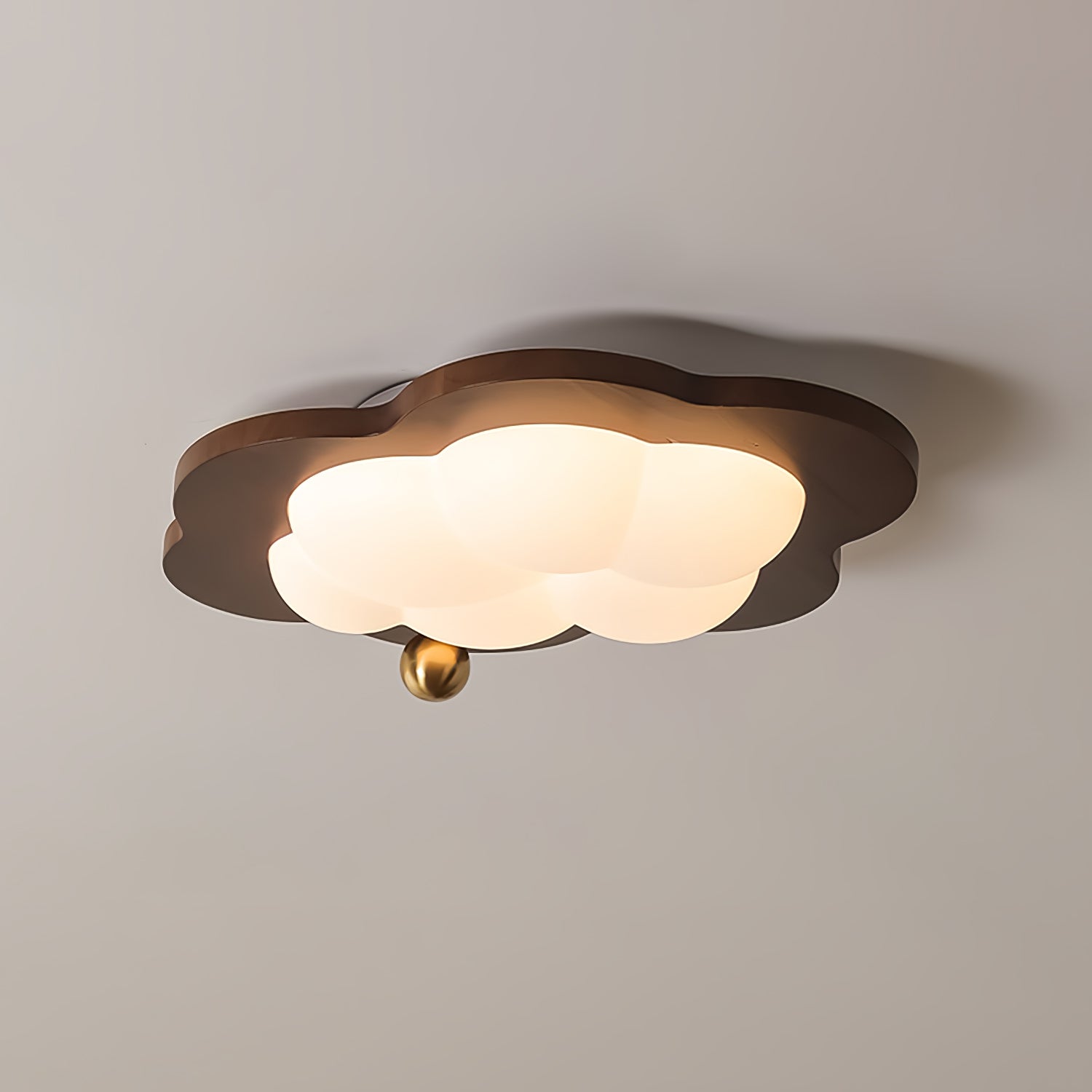NovaCrest Retro Wood LED Ceiling Light for Kids Rooms
