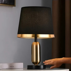 Kaelia Modern Black Fabric Shade Table Lamp for Living Rooms