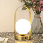 LumenNova Wireless Table Lamp Rechargeable Stainless Steel