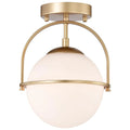 Aurelia Brass Ceiling Light With Milk Glass Diffuse Glow