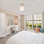 Aurelia Brass Ceiling Light With Milk Glass Diffuse Glow