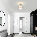 Aurelia Brass Ceiling Light With Milk Glass Diffuse Glow