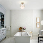 Aurelia Brass Ceiling Light With Milk Glass Diffuse Glow