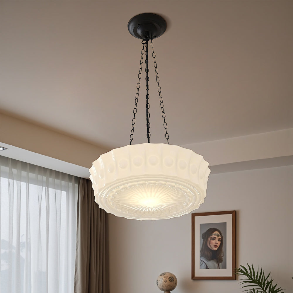 Nemsk | Lunaera Milky White Minimalist Pendant Lamp With Soft Glow