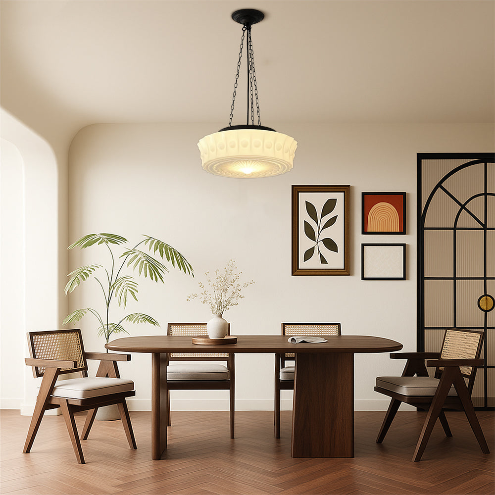 Nemsk | Lunaera Milky White Minimalist Pendant Lamp With Soft Glow