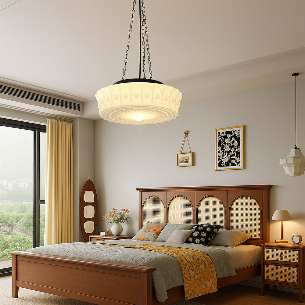 Nemsk | Lunaera Milky White Minimalist Pendant Lamp With Soft Glow