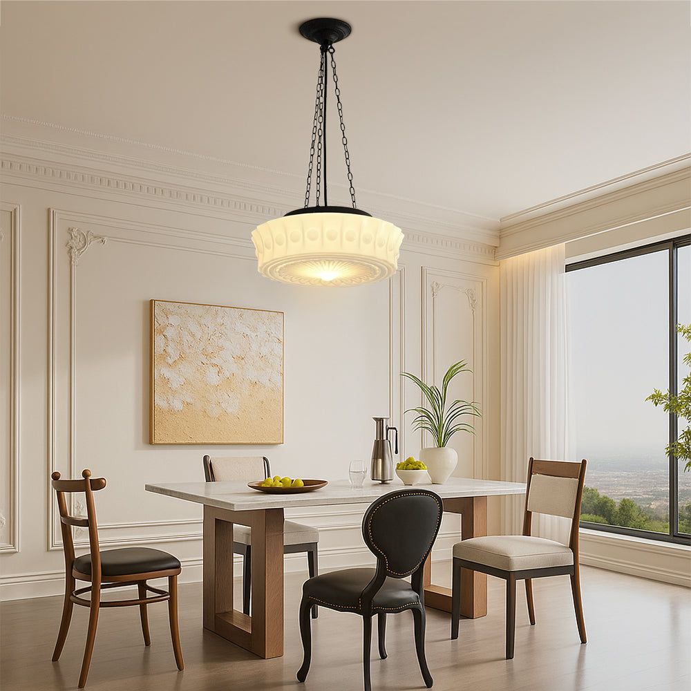 Nemsk | Lunaera Milky White Minimalist Pendant Lamp With Soft Glow