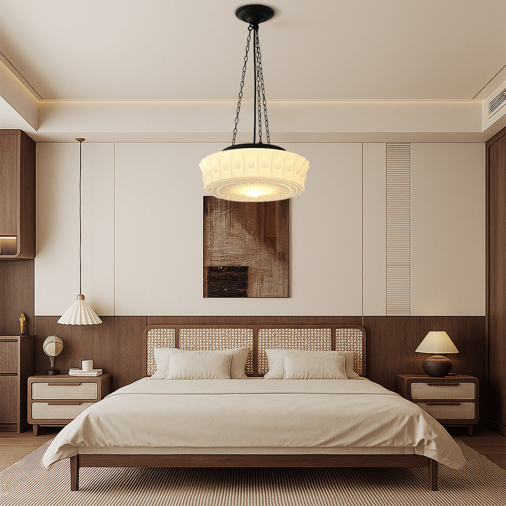 Nemsk | Lunaera Milky White Minimalist Pendant Lamp With Soft Glow