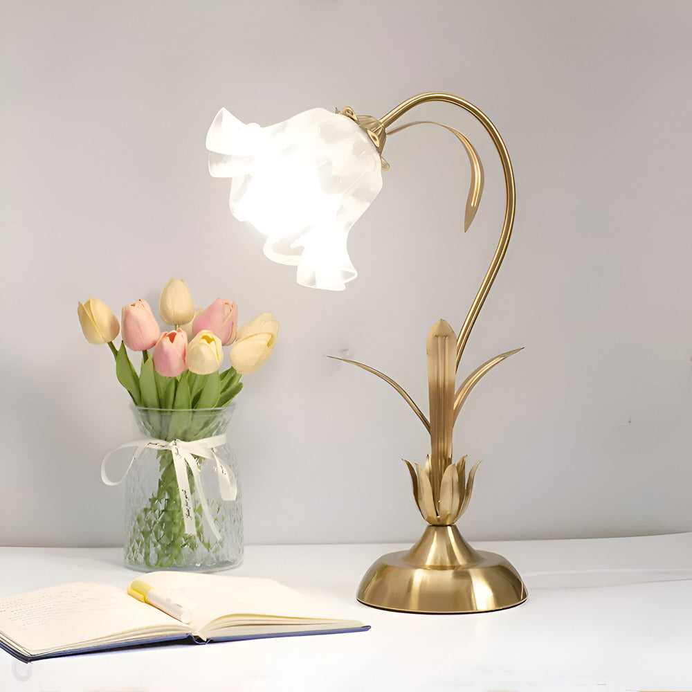 Nemsk | Novalume Vintage French Table Lamp With Floral Motif