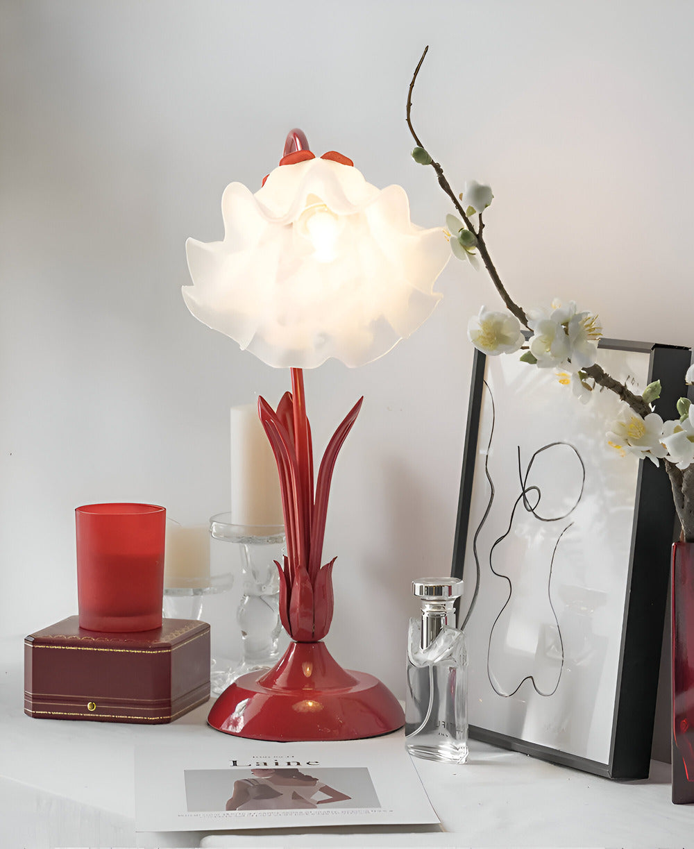 Nemsk | Novalume Vintage French Table Lamp With Floral Motif