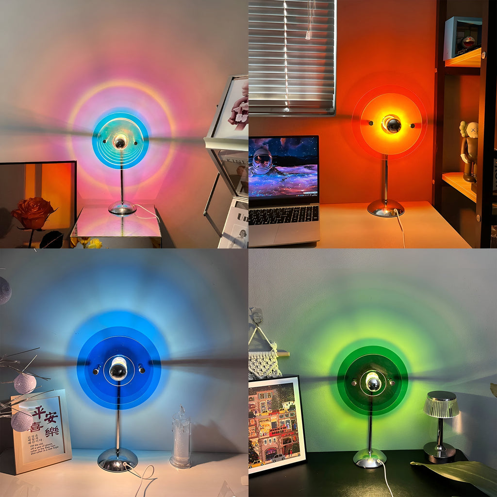 Nemsk | NovaGlo Retro Disc LED Table Lamp for Desk Dresser and Nightstand