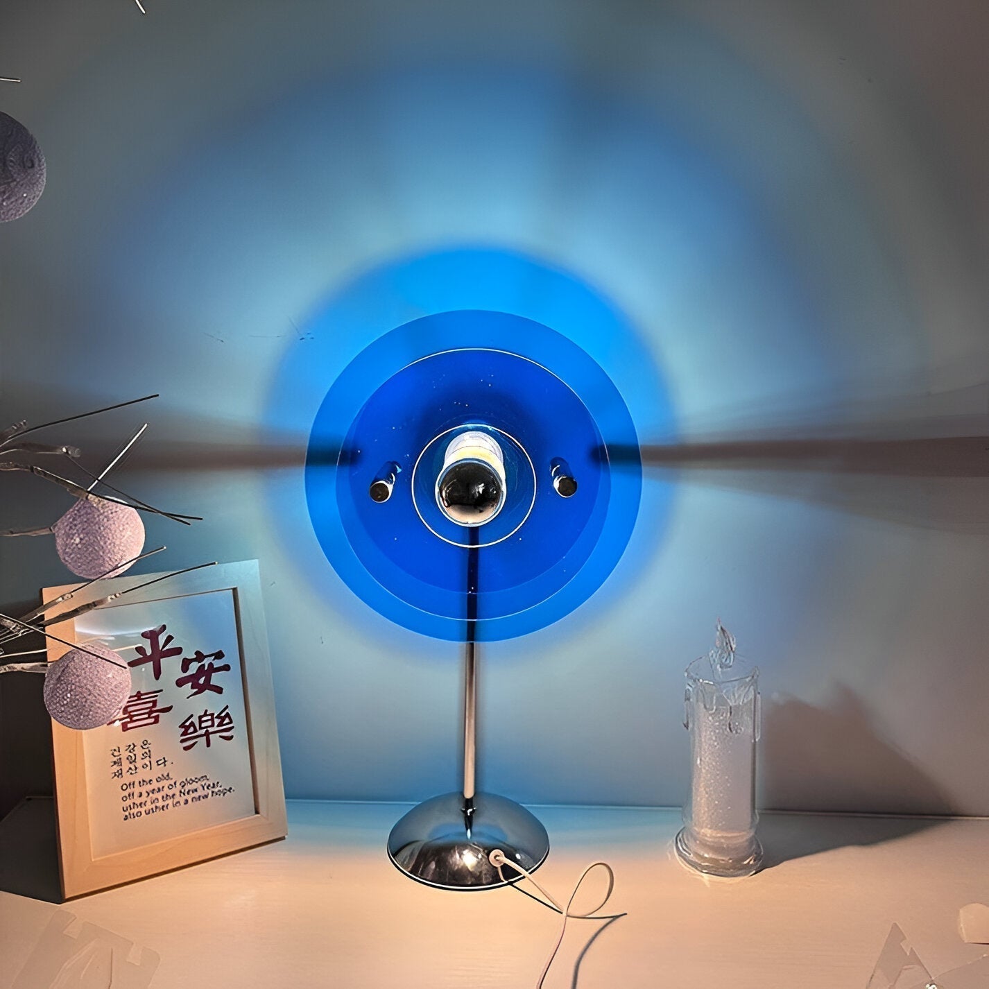 Nemsk | NovaGlo Retro Disc LED Table Lamp for Desk Dresser and Nightstand