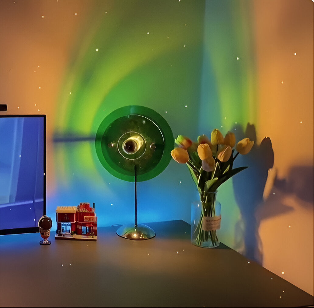 Nemsk | NovaGlo Retro Disc LED Table Lamp for Desk Dresser and Nightstand