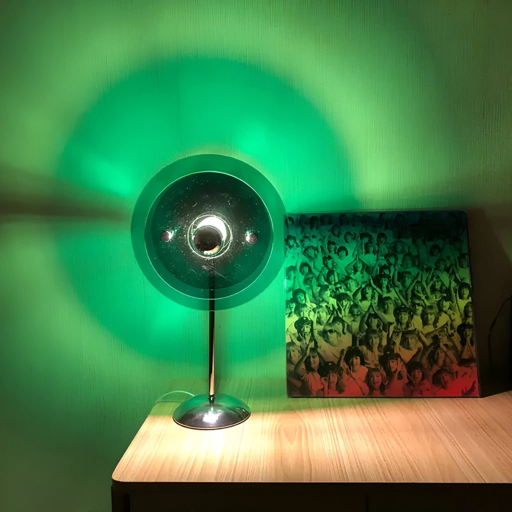 Nemsk | NovaGlo Retro Disc LED Table Lamp for Desk Dresser and Nightstand