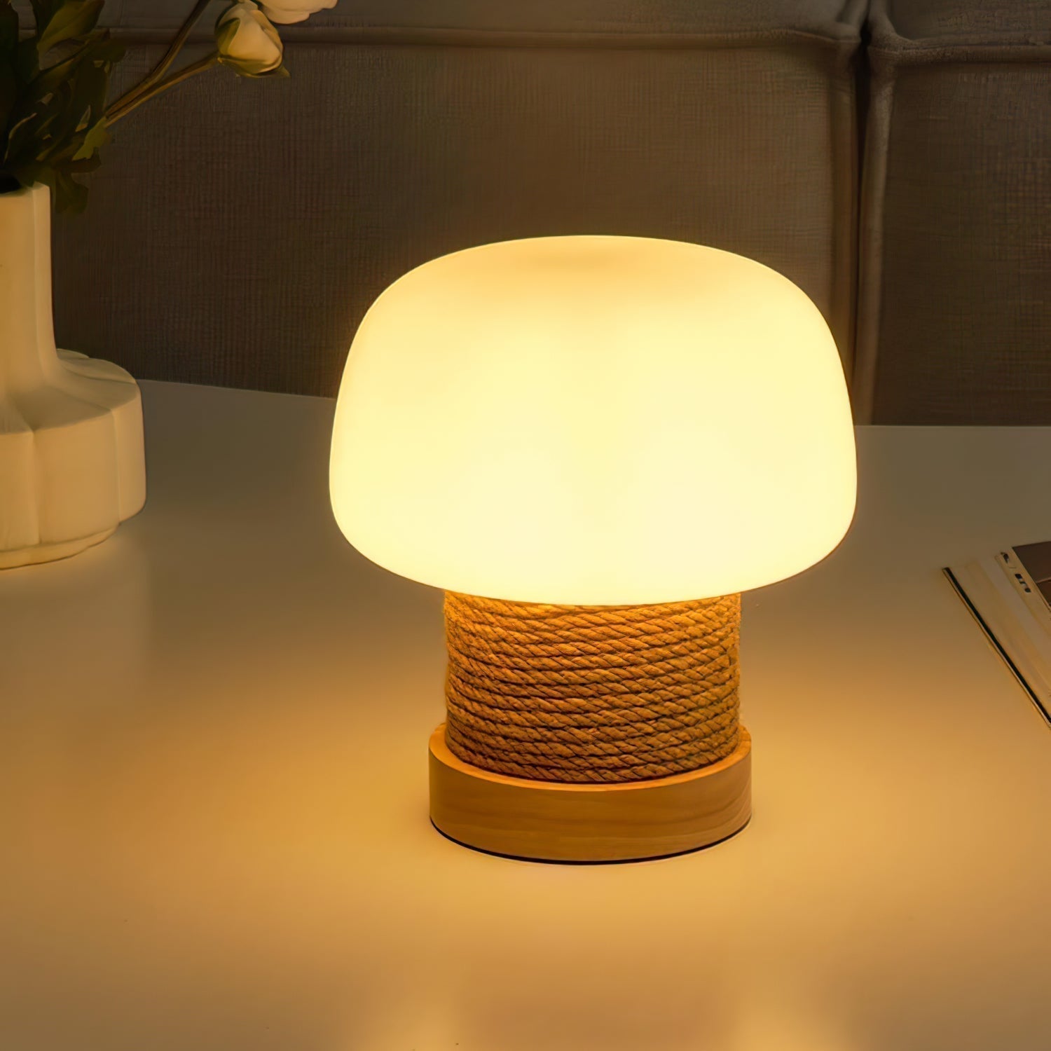 Nemsk | LumaNest Modern Minimalist LED Table Lamp With Wood Base