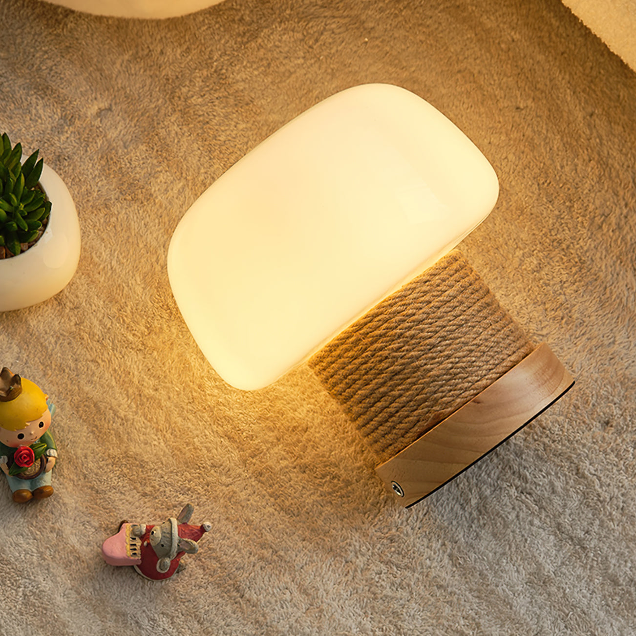 Nemsk | LumaNest Modern Minimalist LED Table Lamp With Wood Base