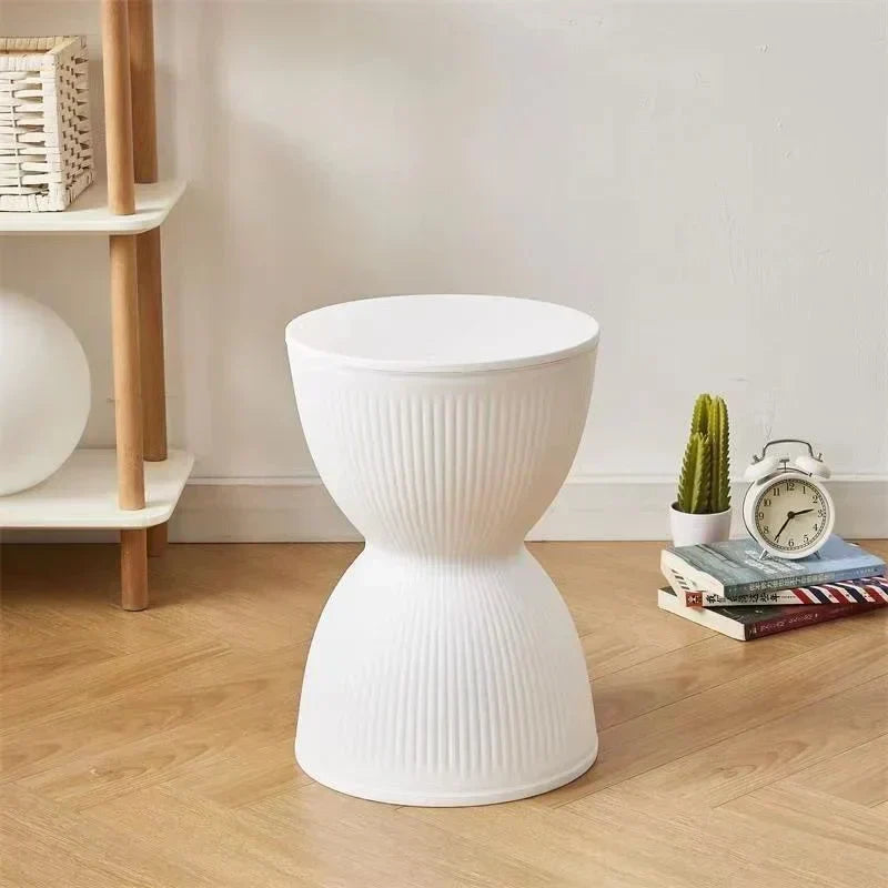 Nemsk | Lunvera Nordic Hourglass Low Plastic Stool, Multipurpose