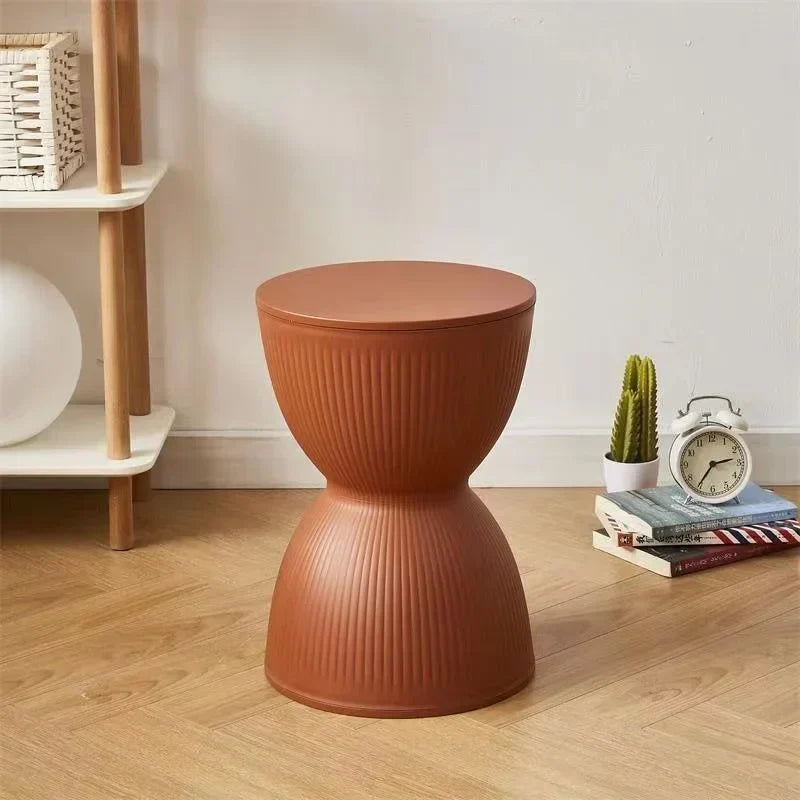 Nemsk | Lunvera Nordic Hourglass Low Plastic Stool, Multipurpose