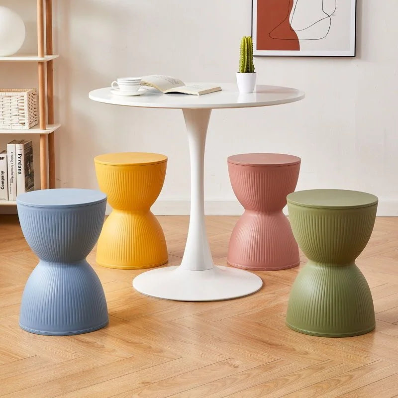 Nemsk | Lunvera Nordic Hourglass Low Plastic Stool, Multipurpose