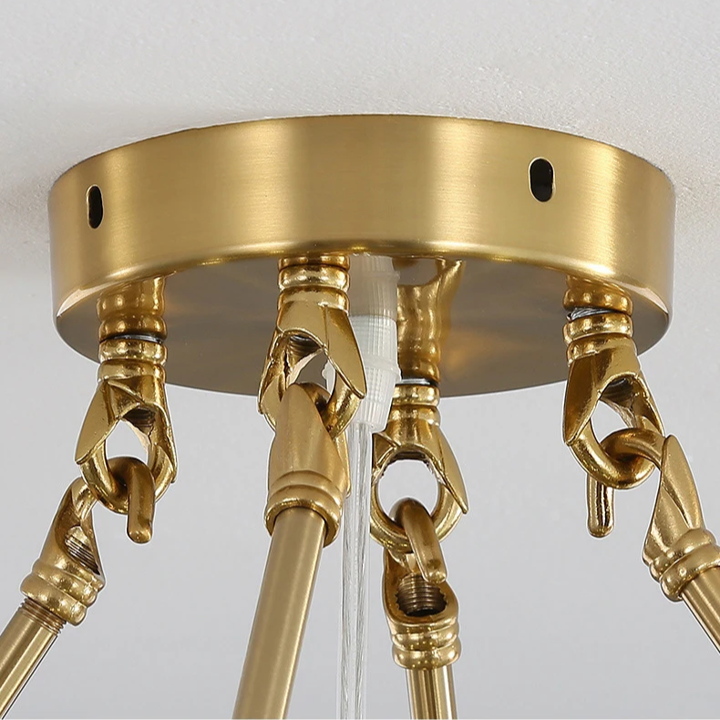 Nemsk | Lunera | Shell Glass & Metal Chandelier With Oval Shades