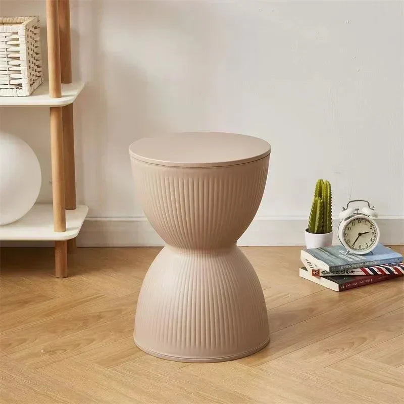 Nemsk | Lunvera Nordic Hourglass Low Plastic Stool, Multipurpose