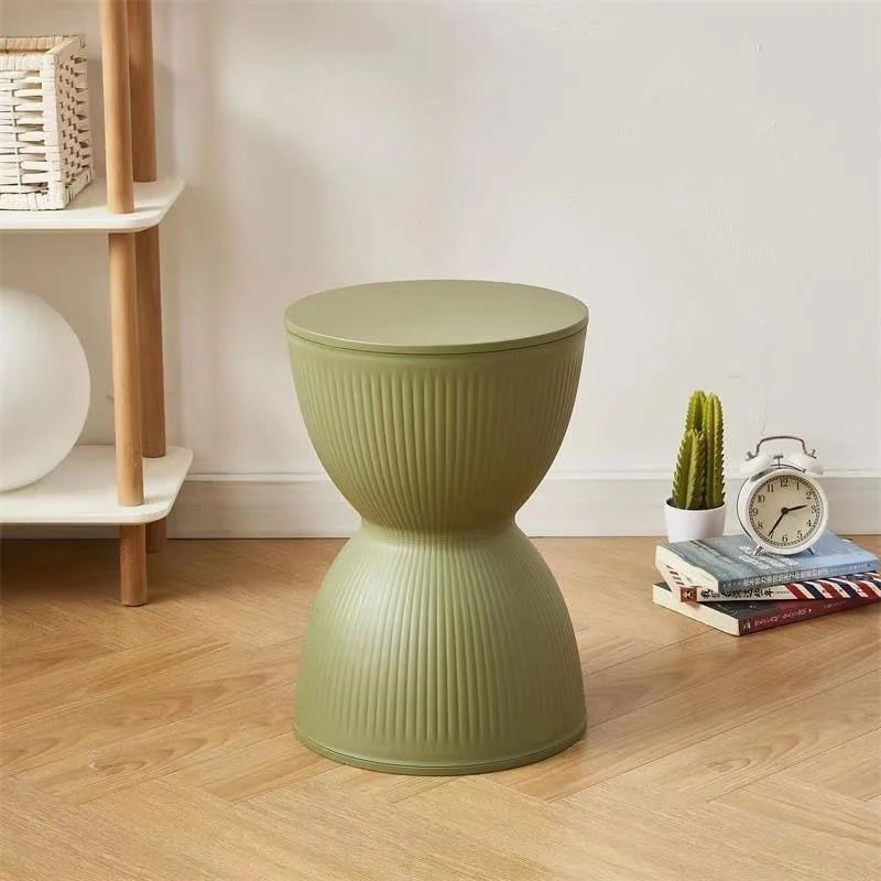 Nemsk | Lunvera Nordic Hourglass Low Plastic Stool, Multipurpose