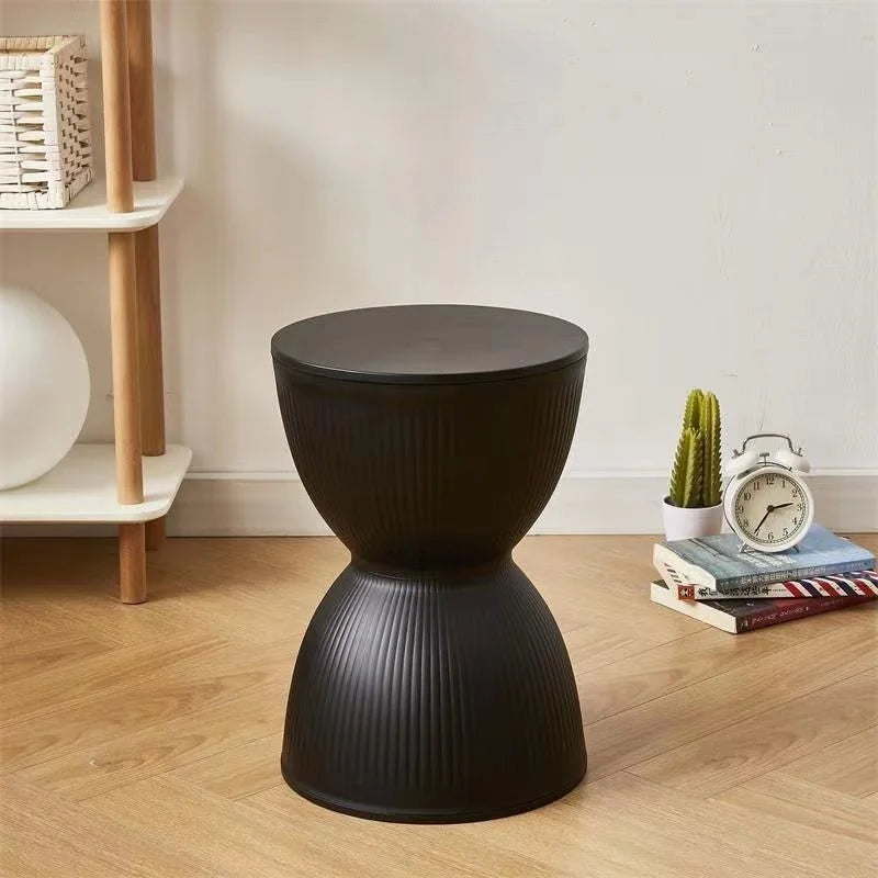 Nemsk | Lunvera Nordic Hourglass Low Plastic Stool, Multipurpose