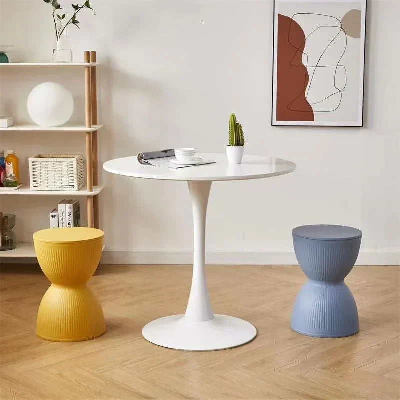Nemsk | Lunvera Nordic Hourglass Low Plastic Stool, Multipurpose