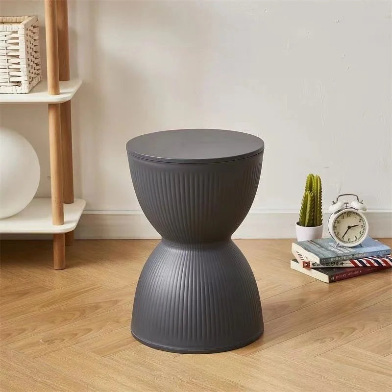 Nemsk | Lunvera Nordic Hourglass Low Plastic Stool, Multipurpose