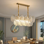 Nemsk | Lunera | Shell Glass & Metal Chandelier With Oval Shades