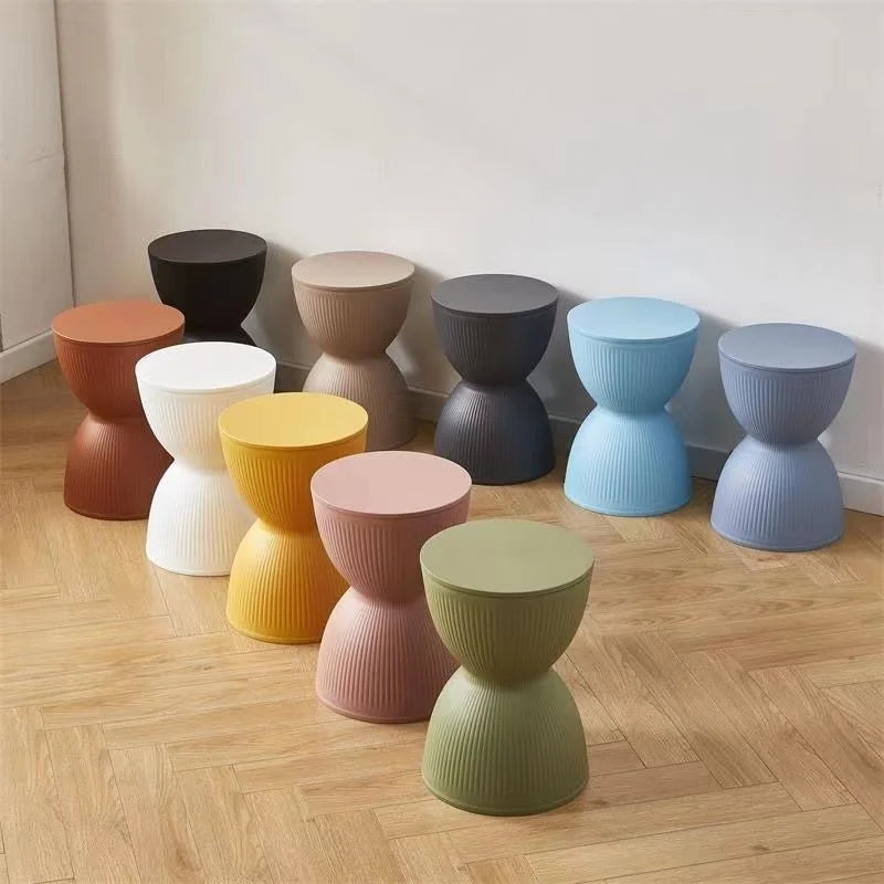 Nemsk | Lunvera Nordic Hourglass Low Plastic Stool, Multipurpose