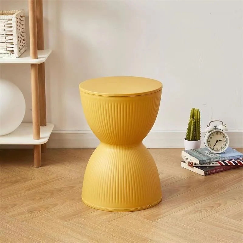 Nemsk | Lunvera Nordic Hourglass Low Plastic Stool, Multipurpose