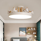 StarWhim Unicorn Kids Ceiling Light With Dimmable LED Metal And Wood