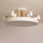 StarWhim Unicorn Kids Ceiling Light With Dimmable LED Metal And Wood