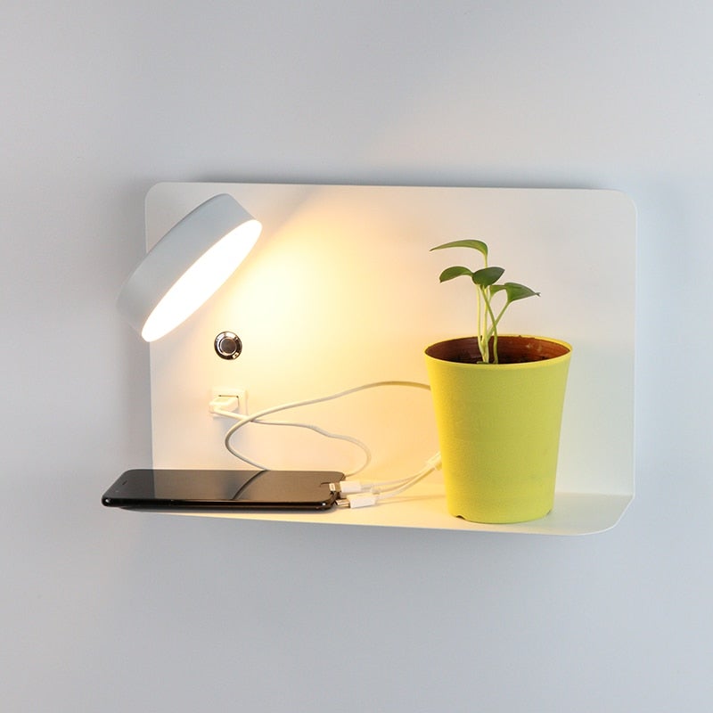 Nemsk | NovaBeam Adjustable LED Bedside Wall Lamp With USB Charger