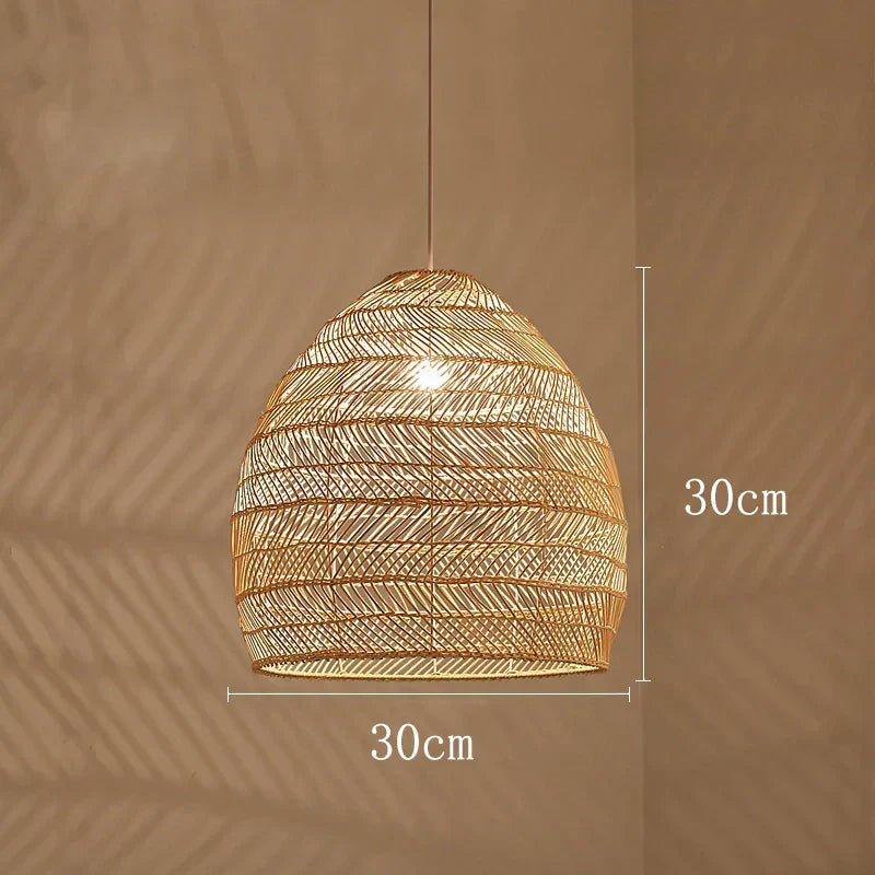 Nemsk | Aurelia Handwoven Natural Wicker Pendant Light for Dining